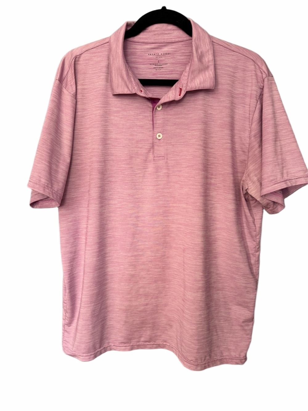 Pronto Uomo Heathered Light Purple Polo Shirt Sz L Soft Knit Classic Casual